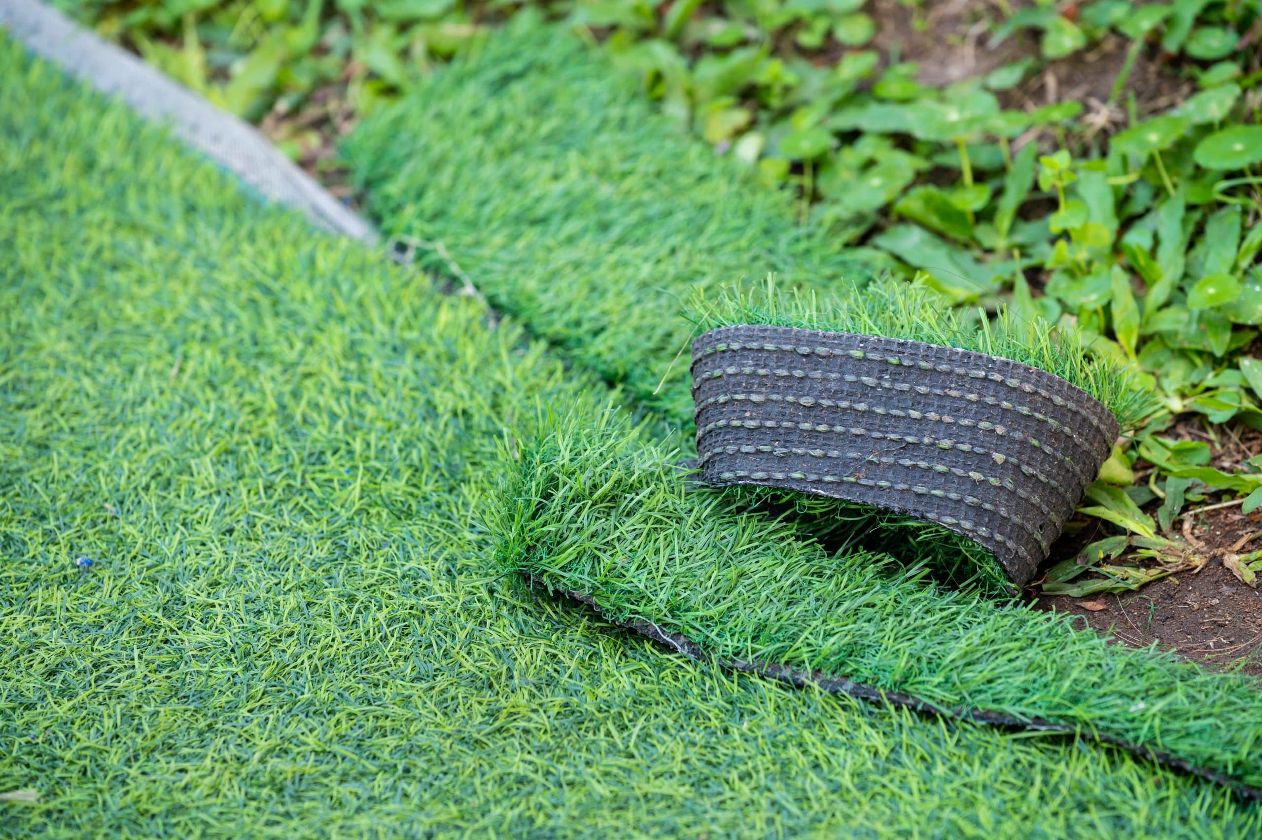 Green artificial turf texture
